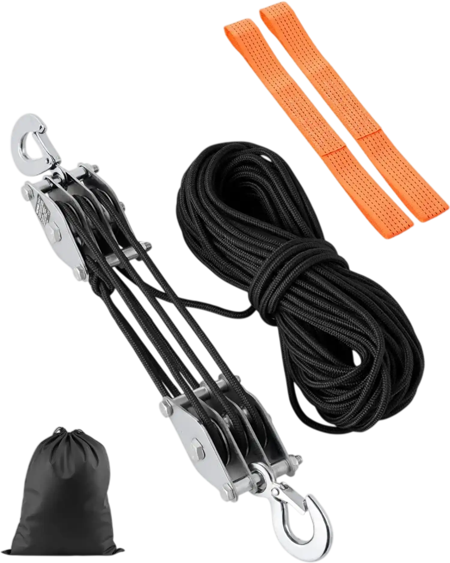 Vevor Rope Hoist Pulley System 4400 lbs 100' 5:1 Lifting Ratio New