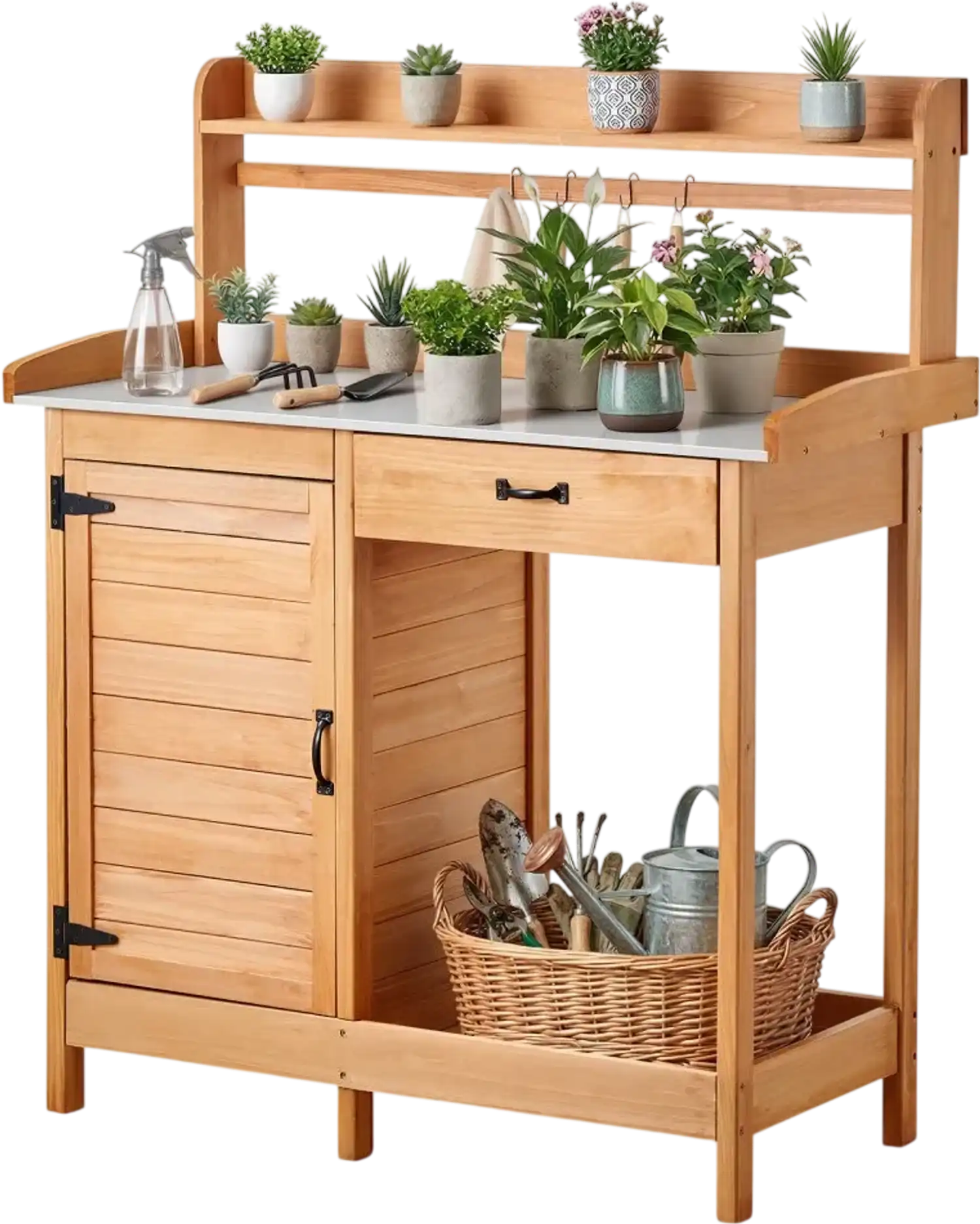 Vevor Potting Bench 3-in-1 Outdoor Gardening Wooden Workstation with 44 x 19