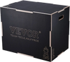 VEVOR 3 in 1 Plyometric Jump Box, 30/24/20 Inch Wooden Plyo Box, Platform & Jumping Agility Box, Anti-Slip Fitness Exercise Step Up Box for Home Gym Training, Conditioning Strength Training, Black