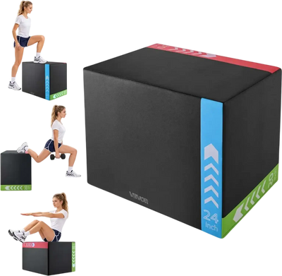 Vevor Plyometric Jump Box 3-in-1 High-Density Foam 20/24/30