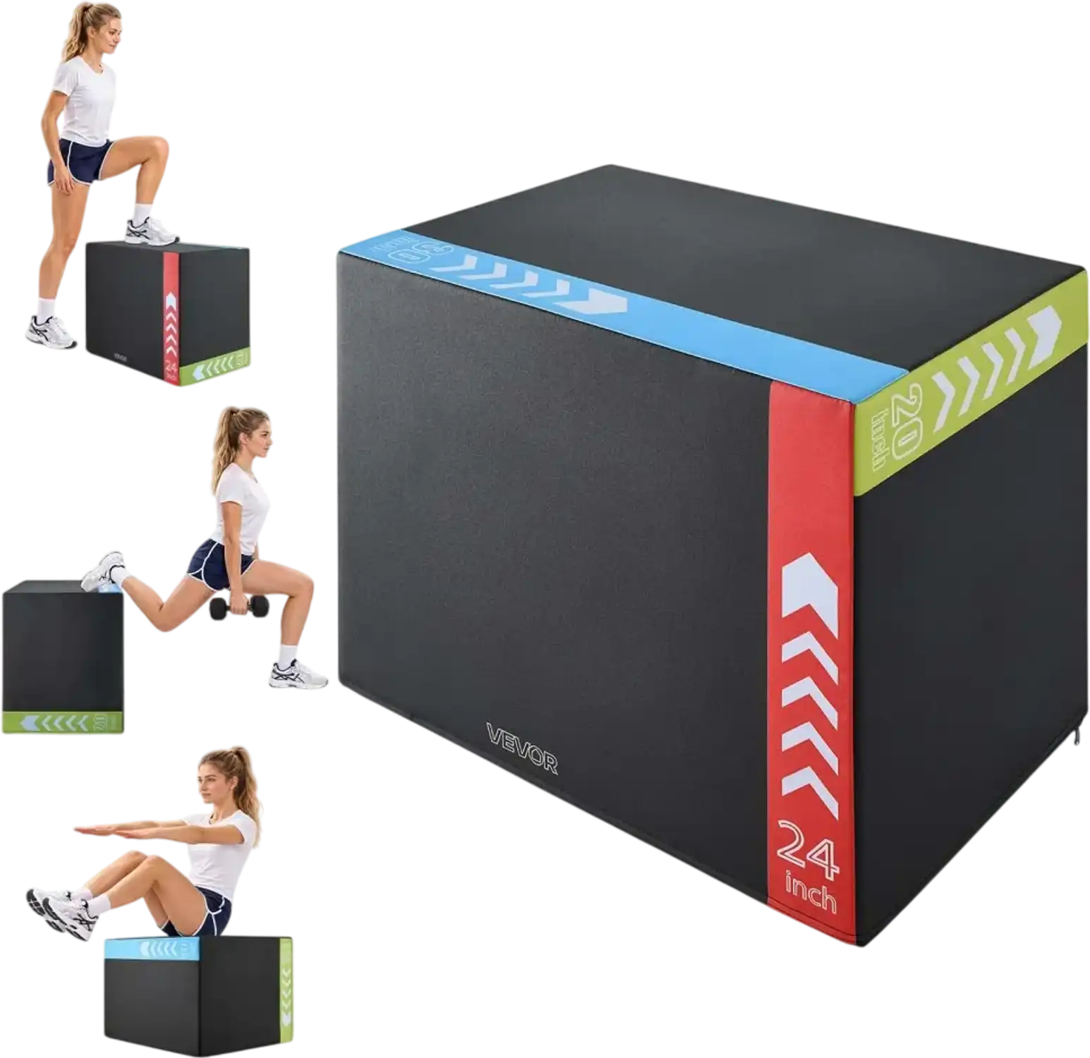 Vevor Plyo Box 3-in-1 Rebonded Foam 20/24/30