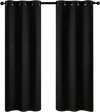 VEVOR Blackout Curtains, 63 Inch Length 2 Panels Set, 42 Inch Wide Each, Thermal Insulated Blackout Light Blocking Drapes, with Grommets, Polyester Curtains for Bedroom Living Room Window, Black