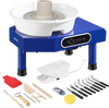 VEVOR Pottery Wheel, 10 in Ceramic Wheel Forming Machine, 60-300 RPM Adjustable Speed with Foot Pedal, ABS Detachable Basin, Manual LCD Panel, Sculpting Tool and Apron, for Home Pottery Craft DIY