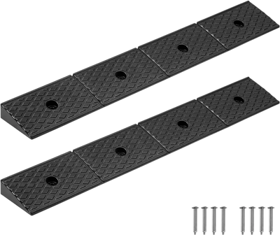 VEVOR Rubber Curb Ramp, 33069 lbs Load Capacity, 2 Inches Rise Height Heavy Duty Rubber Threshold Ramp with Drainage Tank for Wheelchairs, Strollers, Motorcycles, Cars, Lawn Mowers & Trailers, 2 Pack