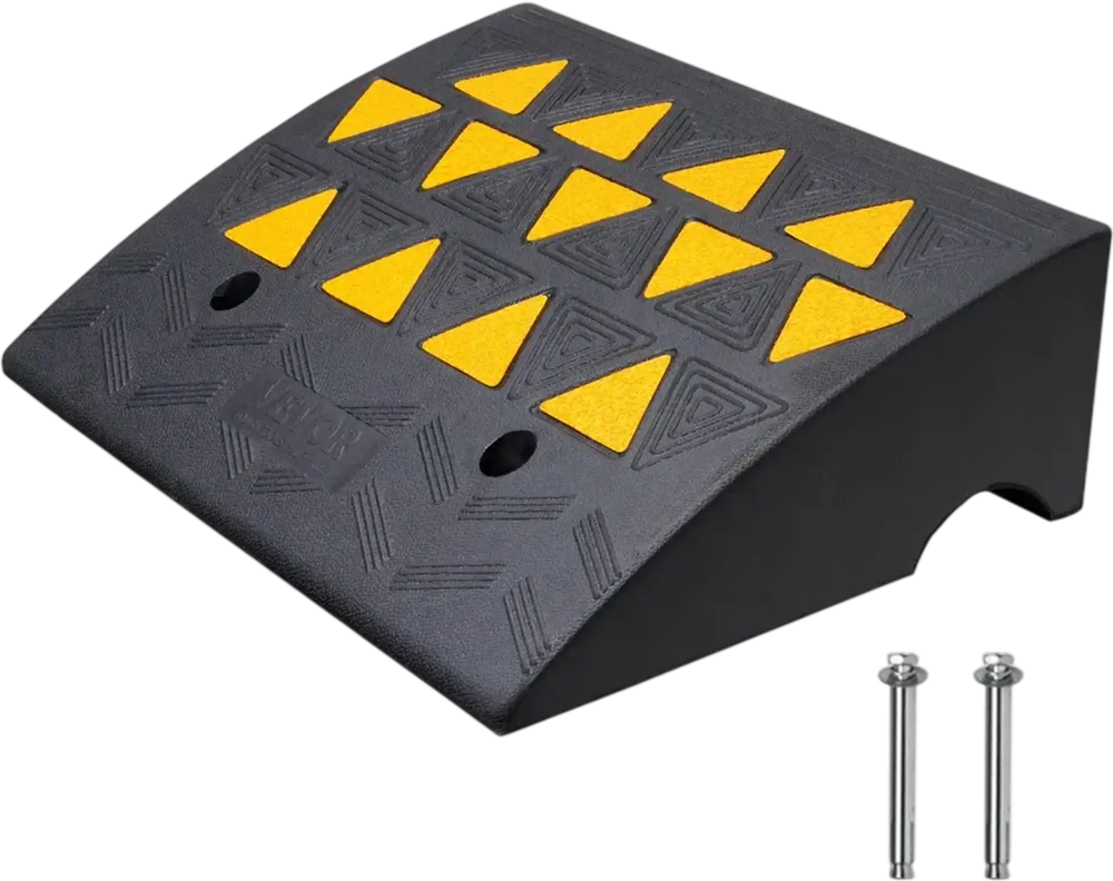 VEVOR Rubber Curb Ramp 6" Rise Height Sidewalk Curb Ramp, 14.6" Width 19.3" Length Driveway Ramp for Curb, 15T Heavy Duty Rubber Ramp for Forklifts, Trucks, Buses, Cars, Wheelchairs, Bikes
