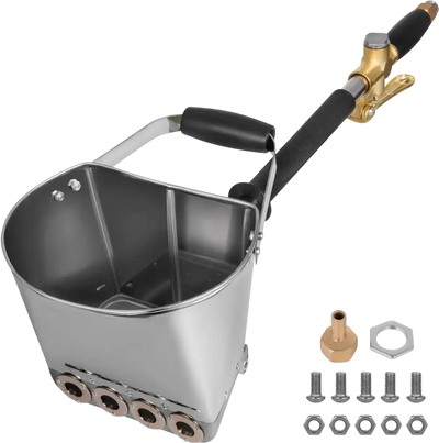 VEVOR 4 Jet 3Hp Stucco Sprayer Plaster Sprayer Cement Mortar Spray Gun Hopper Wall Paint Spray Gun Wall Painting Concrete Tool Manual Sprayer for Painting Wall or Ceilings