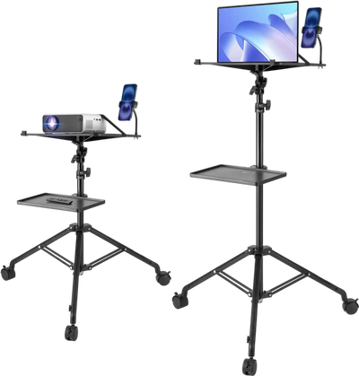VEVOR Projector Stand with Wheels, Laptop Stand Tripod Adjustable Height from 31.3 to 67.3