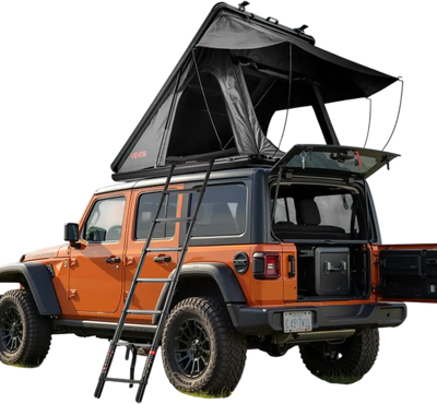 Vevor Rooftop Tent Hard Shell 2-3 Person Aluminum Roof Top Tent with LED Light & Thick Mattress New