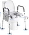 VEVOR Raised Toilet Seat with Arms, 400 lbs Load Capacity, Adjustable Height and Width, Commode Cushion Padded Elevated Toilet Seat Riser with Handles for Seniors, Elderly, Handicap, Disabled, Adults