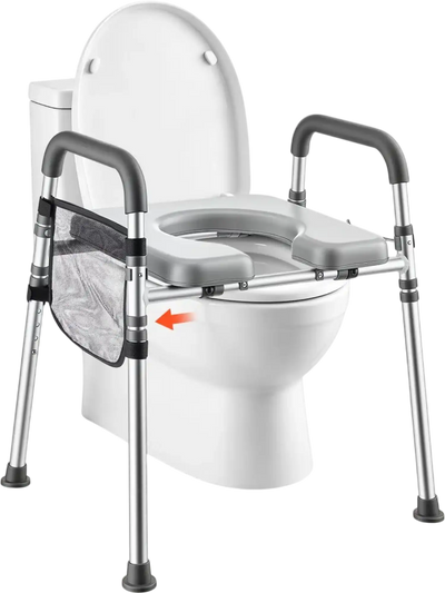Vevor Toilet Seat Riser Raised Toilet Seat with Handles New