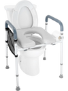 VEVOR Raised Toilet Seat, 7-Position Height Adjustment 19.3" - 25.2", 350lbs Weight Capacity, with Comfort Padded Aluminum Frame, Universal Toilet Seat Riser, for Elderly, Handicap, Pregnant, Medical