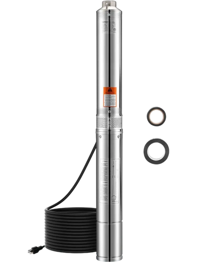 Vevor Deep Well Submersible Pump 1.5 HP 31.7 GPM 276' Head Stainless Steel New
