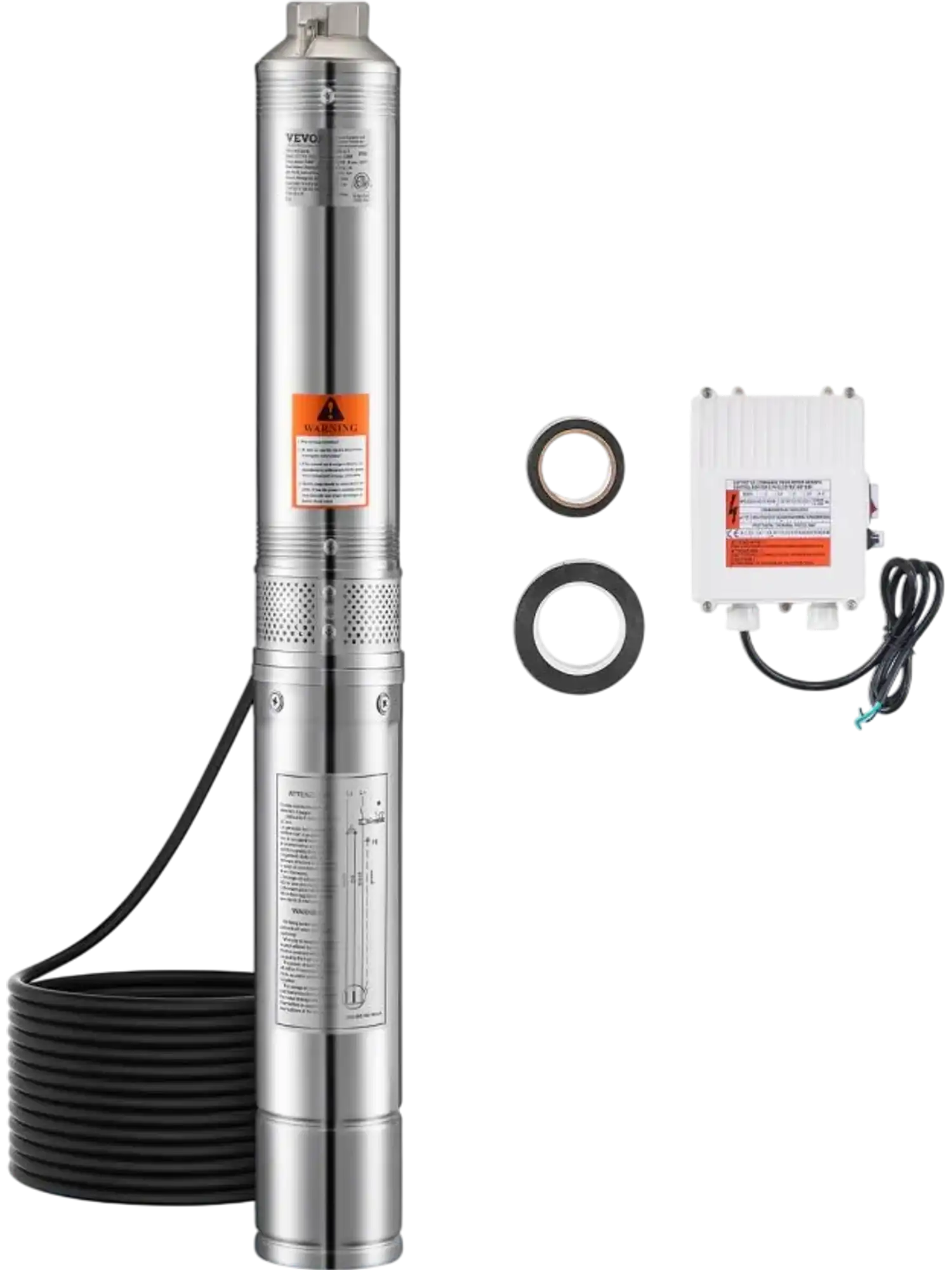 Vevor Deep Well Pump 1 HP Stainless Steel Submersible Water Pump 230V 31.7 GPM 207' Head New