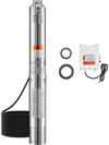 VEVOR Deep Well Submersible Pump, 1 HP Output Power, 230V, 31.7 GPM Flow 207 ft Head, with 32.81 ft Cord External Control Box, Stainless Steel Water Pump, for Industrial Irrigation and Home Use, IP68
