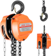 VEVOR Hand Chain Hoist, 1/2 Ton 1100 lbs Capacity, Manual Chain Block with Upgrade G80 Galvanized Chain, 10 ft Lifting Height, Heavy Duty Pulley Hoist for Garage Warehouse Automotive Machinery, Orange