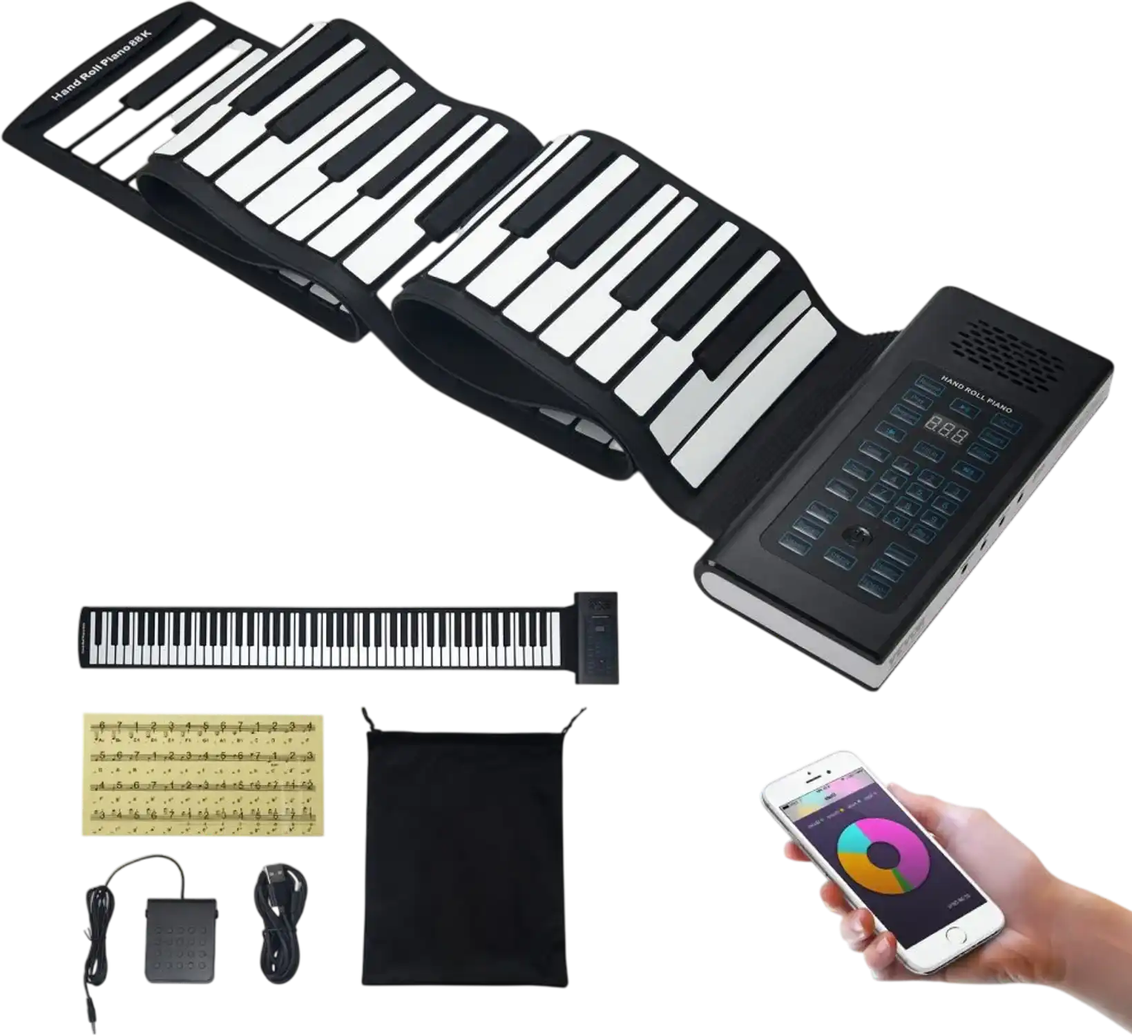 Vevor Roll-Up Piano Keyboard 88-Key Portable Electronic New