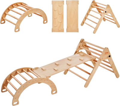 Vevor Pikler Triangle Set 5-in-1 Indoor Playground Montessori Climbing Gym for Toddlers 1-3 Years New