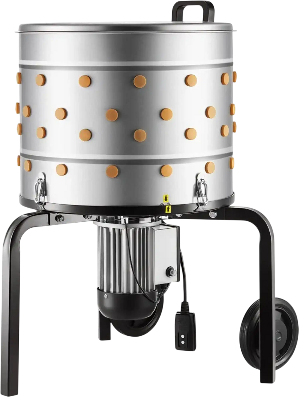 VEVOR Chicken Plucker Machine, 19.7 in Drum, 750W & 275RPM Electric Chicken Plucking Machine with 98 Soft Fingers & Transport Wheels, Stainless Steel Feather Remover for Processing 2 Chicks Once