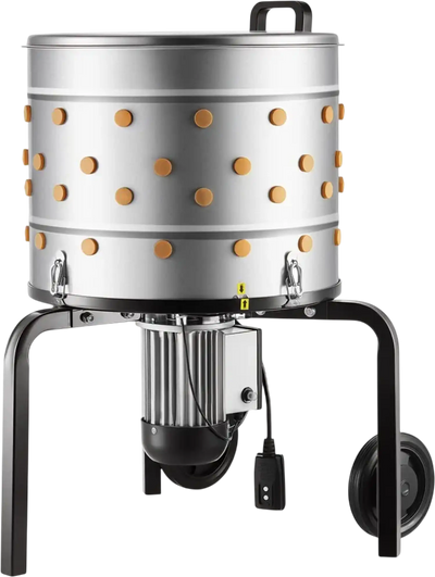 VEVOR Chicken Plucker Machine, 19.7 in Drum, 750W & 275RPM Electric Chicken Plucking Machine with 98 Soft Fingers & Transport Wheels, Stainless Steel Feather Remover for Processing 2 Chicks Once