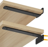 VEVOR Shelf Bracket, 8”L x 4”W x 1.6”H 6 Pcs, Heavy Duty Floating Shelf Brackets, Brackets for Shelves, 5mm Thick Matte Black L Shelf Bracket,Steel Shelving Brackets with 160 lbs Load Capacity
