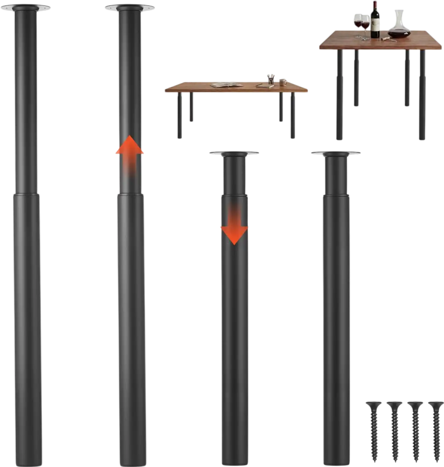 Vevor Table Legs Adjustable Height 28-43.3