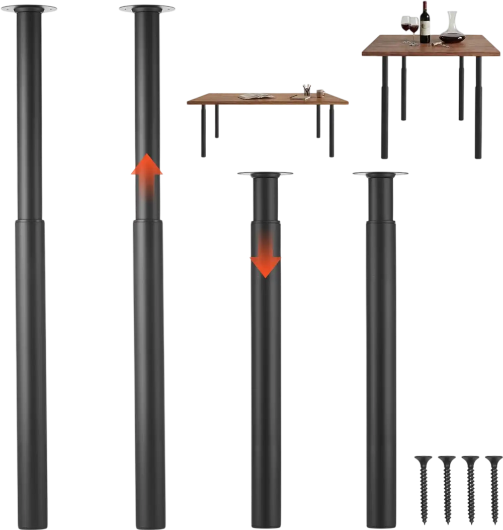 Vevor Table Legs Adjustable Height 28-43.3