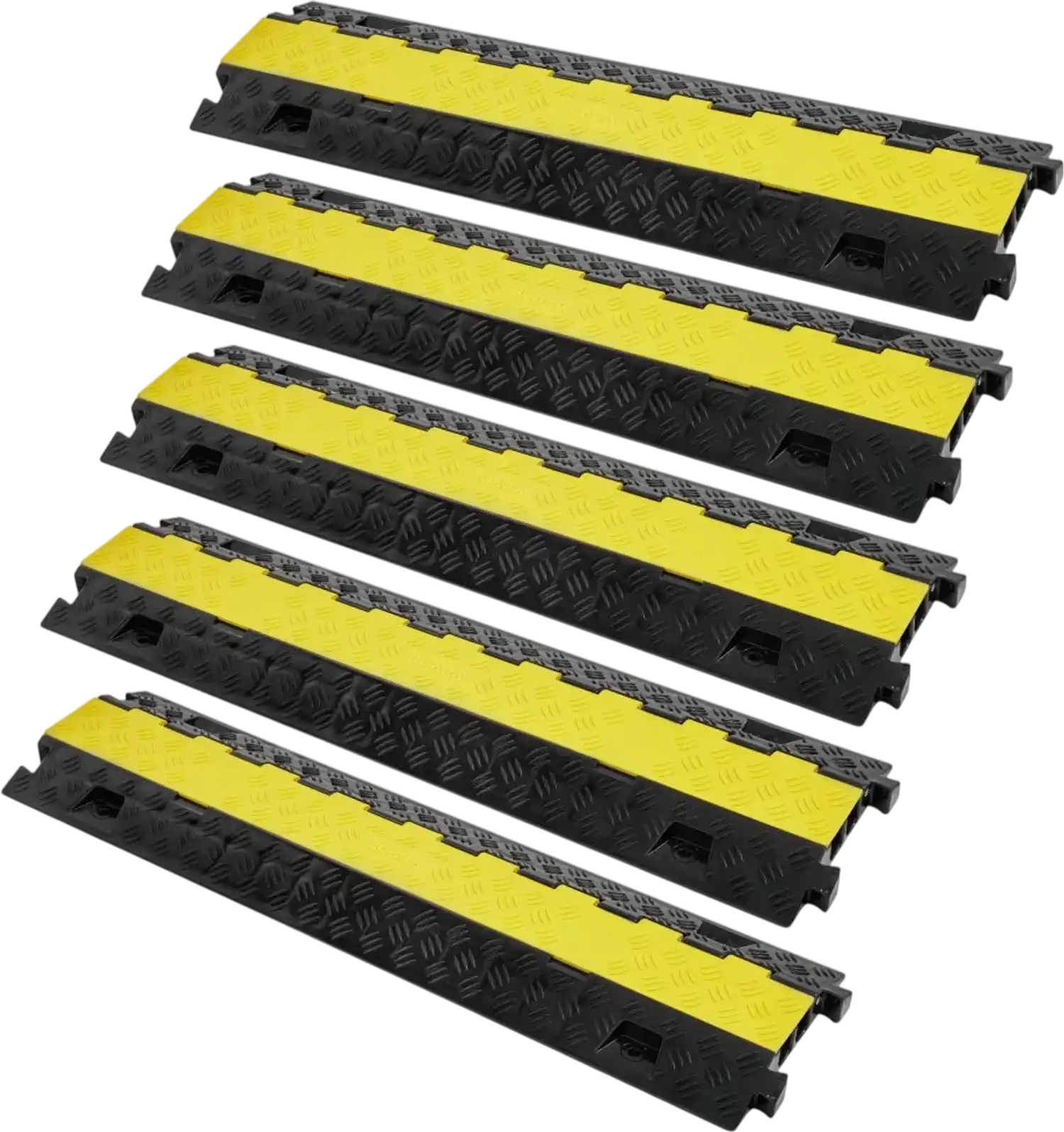Vevor Cable Protector Ramp 5 Pack 2-Channel 22,000 lbs Heavy Duty TPU Wire Cover New
