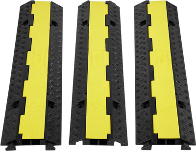 VEVOR 3 PCs Cable Protector Ramp 2 Channel 12000 lbs Load Wire Cable Cover Ramp