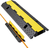 VEVOR Cable Protector Ramp, 22,000 lbs/axle Capacity, 1 Channel Heavy Duty Rubber Cord Hose Wire Cover, 2.76 x 1.97 in Channel, Traffic Speed Bump with Flip-Open Top Cover, for Indoor Outdoor, 1 Pack