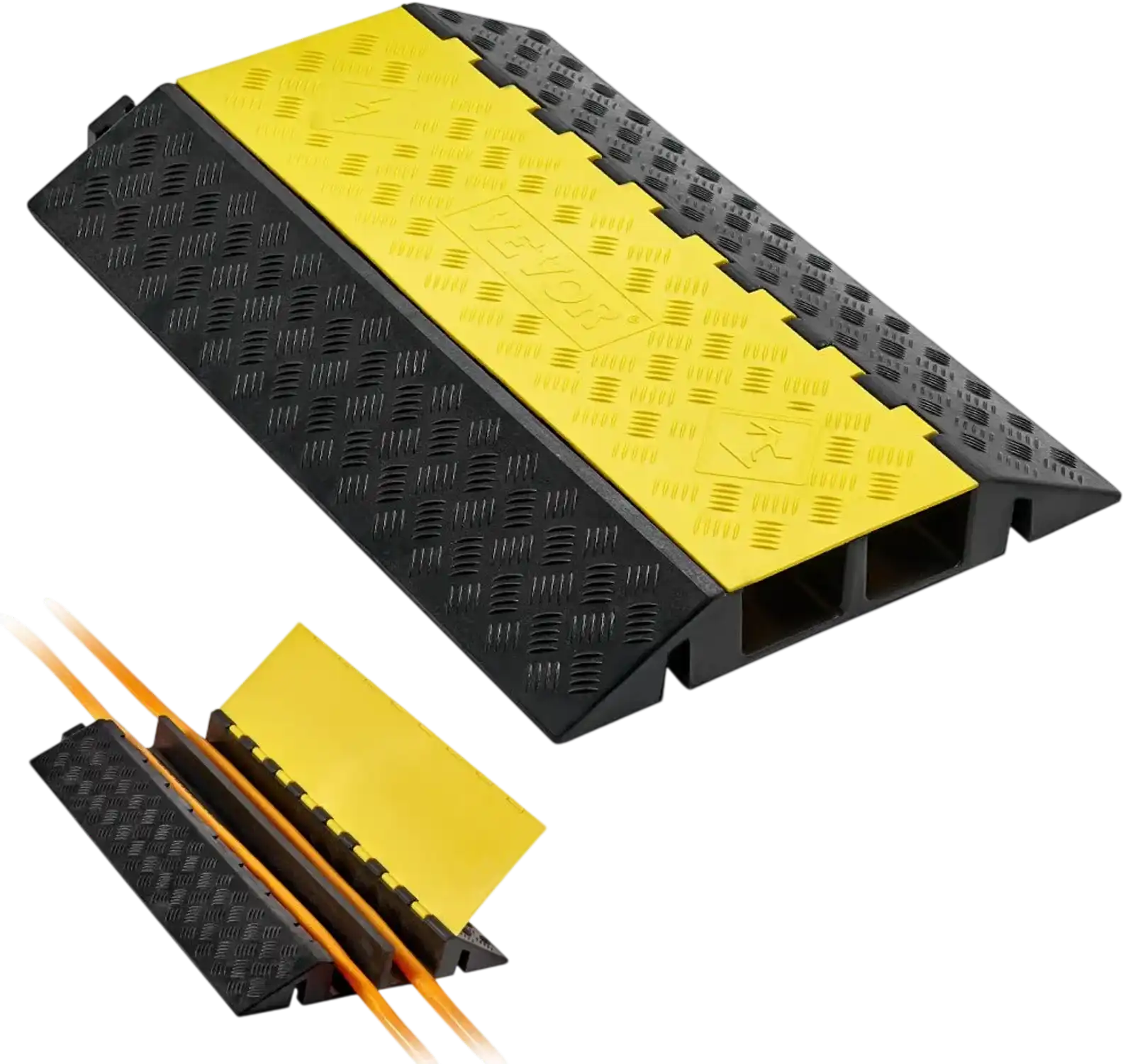 Vevor Cable Protector Ramp 2-Channel 22,000 lbs Axle Capacity 4 x 3