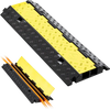 VEVOR Cable Protector Ramp, 22,000 lbs/axle Capacity, 2 Channel Heavy Duty Rubber Cord Hose Wire Cover, 2.2 x 2 in Channel, Traffic Speed Bump with Flip-Open Top Cover, for Indoor Outdoor, 1 Pack