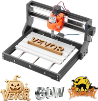 VEVOR 3018 CNC Router Machine, 60W Spindle, 3-Axis Wood Engraving Milling Machine, with 300 x 180 x 40 mm Working Area, Aluminum Alloy Structure, for Wood Acrylic Carving Cutting