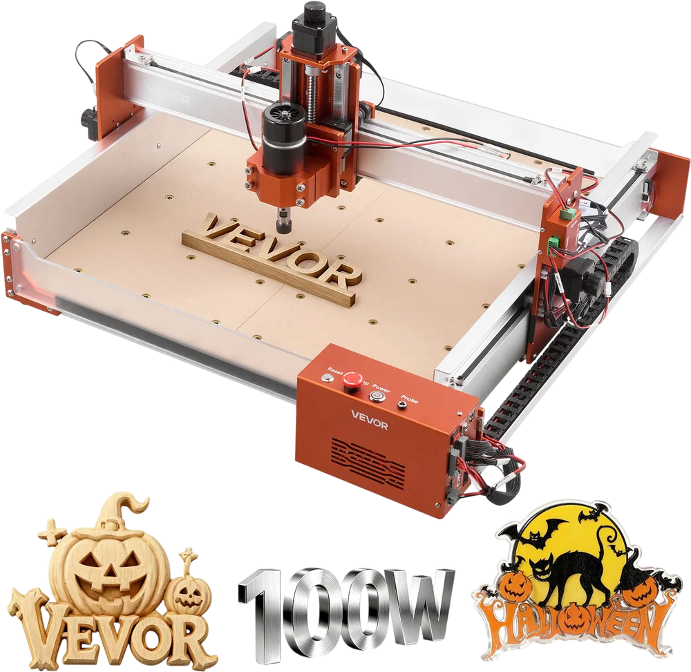VEVOR CNC Router Machine, 100W Spindle, 3-Axis Wood Engraving Milling Machine, with 15.75 x 15.75 x 3.74 in Working Area, Linear Rail, Aluminum Alloy Structure, for Wood Acrylic Carving Cutting