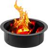 VEVOR Fire Pit Ring 36-Inch Outer/30-Inch Inner Diameter, Fire Pit Insert 3.0mm Thick Heavy Duty Solid Steel, Fire Pit Liner DIY Campfire Ring Above or In-Ground for Outdoor