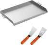 VEVOR Stainless Steel Griddle,32" X 17" Universal Flat Top Rectangular Plate , BBQ Charcoal/Gas Grill with 2 Handles and Grease Groove with Hole，Grills for Camping, Tailgating and Parties .