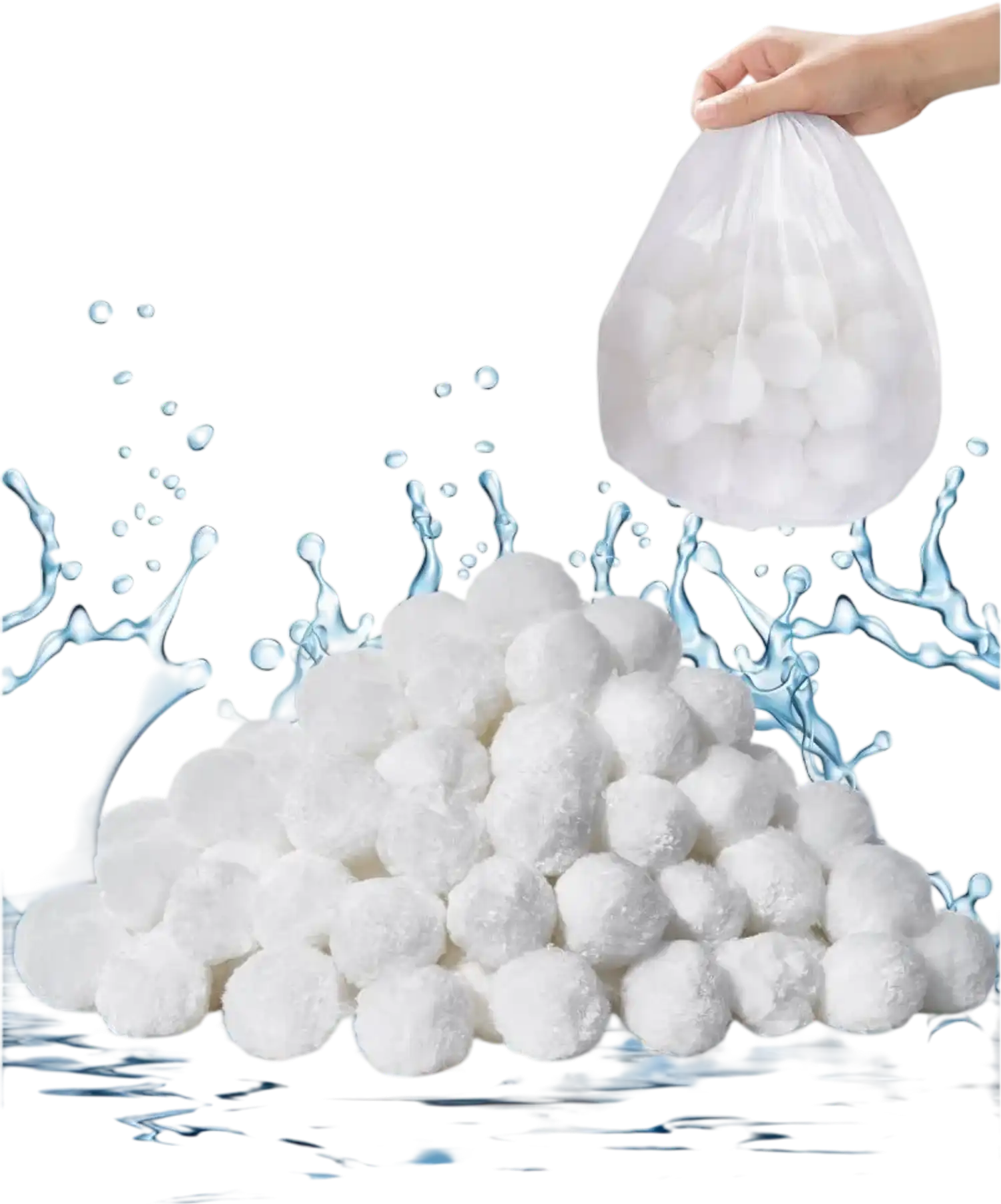 Vevor Pool Filter Balls 1.5 lbs Reusable Polyester Fiber Filter Media with Wash Bag New