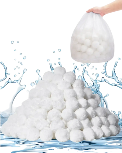VEVOR Pool Filter Balls for Sand Filter, 3.5 lbs, Filter Balls Replace Pool Filter Sand, Reusable Polyester Fiber Filter Media Balls with Wash Bag, for Swimming Pool Above Ground Pool Aquarium Tank