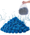 VEVOR Pool Filter Balls for Sand Filter, 1.5 lbs, Filter Balls Replace Pool Filter Sand, Reusable Blue Polyester Fiber Filter Media with Wash Bag, for Swimming Pool Aquarium Tank Above Ground Pool