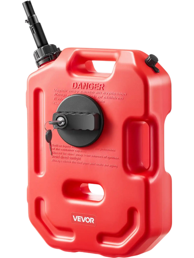 Vevor Fuel Container 2.6 Gallon Gas Can with Spout and Lockable Bracket New