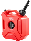 VEVOR Fuel Container, 1.3 Gallon, Gas Can with Spout and Lockable Bracket, 15 L/min Max Flow Rate, Secure & Leak-proof, Portable Flat Fluid Container for Most Cars Motorcycle ATV UTV, Red