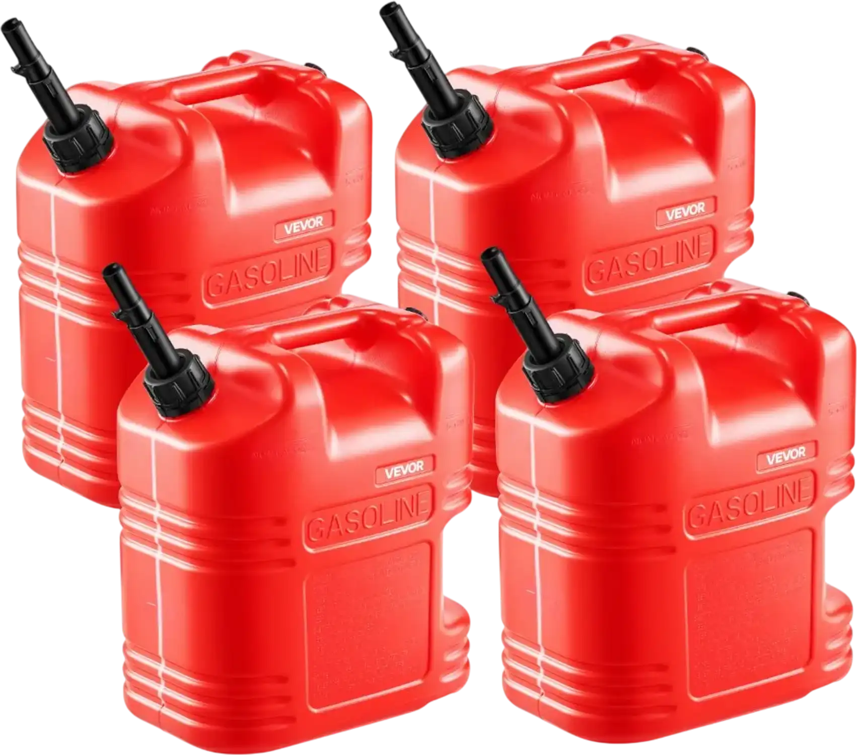 Vevor Fuel Container 5 Gallon Gas Tank with Spout Clear Scale 4-Pack New