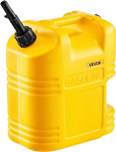 VEVOR Fuel Container, 5 Gallon, Gas Tank with Spout & Clear Scale, 15 L/min Max Flow Rate, Secure & Leak-proof, Portable Flat Fluid Container for Most Cars Motorcycle SUV ATV UTV, Yellow, 1 Pack