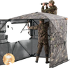 VEVOR Hunting Blind, 4-5 Person See Through Ground Blinds with Carrying Bag, 360 Degree Portable Camouflage Tent, Durable Concealed Shelter with Silent Zipper Door and Window, for Turkey and Deer