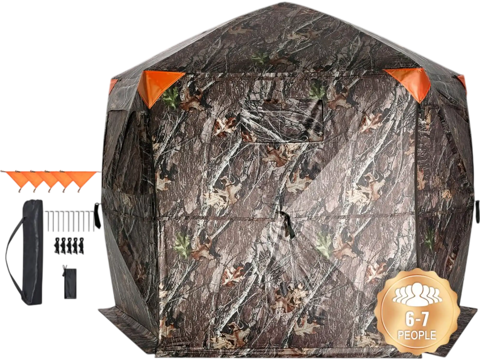 Vevor Hunting Blind 288° See-Through 6-7 Person Pop-Up Deer Hunting Tent with Carrying Bag New