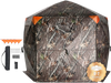 VEVOR Hunting Blind, 288° See Through Ground Blind, 6-7 Person Pop Up Deer Blind for Hunting with Carrying Bag, Portable Resilient Hunting Tent, 4 Horizontal Windows for Turkey and Deer Hunting
