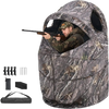 VEVOR Hunting Blind, Single Person Ground Blinds with Carrying Bag, Portable Camouflage Tent, Reinforced Durable Concealed Shelter with Silent Zipper Door and Window, for Turkey and Deer