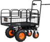 VEVOR Electric Utility Cart, 36V 432Wh Battery Powered Electric Wagon, 500W Power Wheelbarrow with Brake, 660 lbs Load Heavy Duty Steel Garden Cart for Farm and Yard All Purpose Modular Cargo Bed