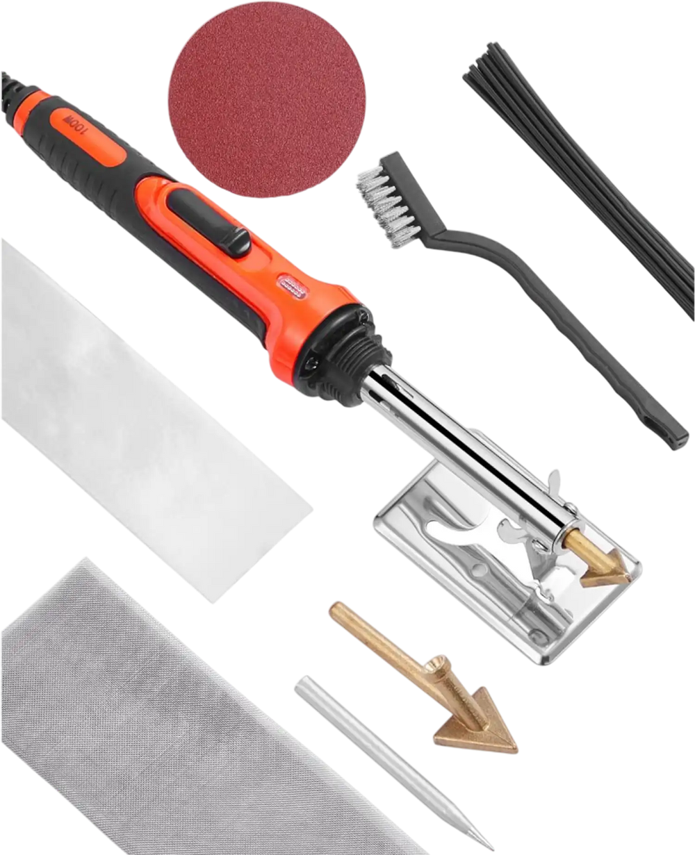 VEVOR Plastic Welder Kit, 60W/100W Dual-Power Plastic Welding Soldering Iron with 3 Welding Tips and 20 Welding Rods, Professional Plastic Repair Welding Tool for Car Bumper, Kayaks, Toys, Electronics