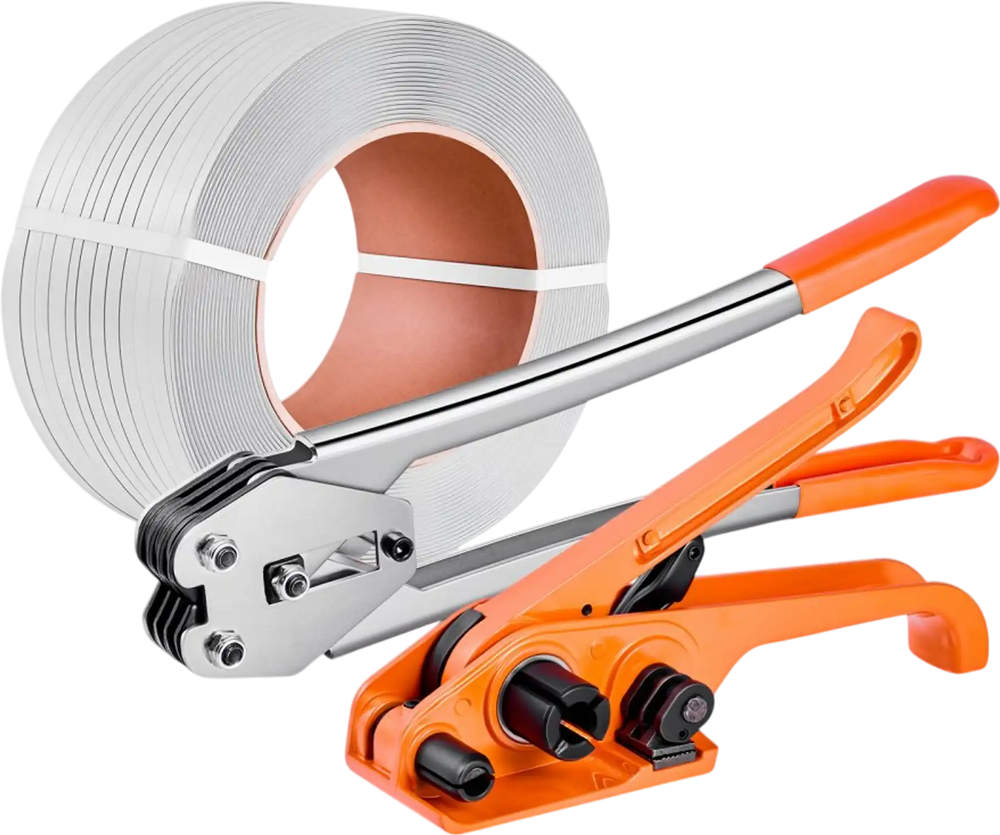 VEVOR Banding Strapping Kit, Heavy Duty Banding Sealer Tool with 3200 ft Length PP Band, 1000 Metal Seals, 50 Corner Protectors, Plastic Pallet Packaging Strapping Kit for Warehouse/Shipping/Moving