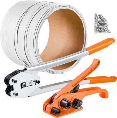 Vevor Strapping Kit Heavy-Duty Manual Banding Sealer Tool with 330' PP Strap and 100 Metal Seals New